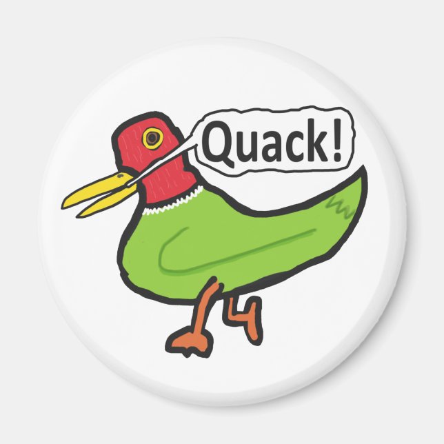 Imã Engraçado Duck Quacking (Frente)