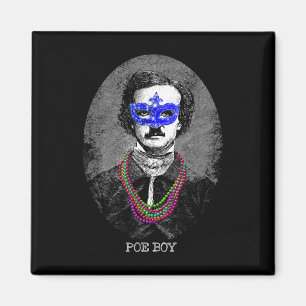 Imã Engraçado Edgar Allan Poe Mardi Gras Mashup