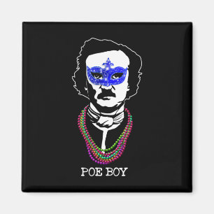 Imã Engraçado Edgar Allan Poe Mardi Gras Mashup 1