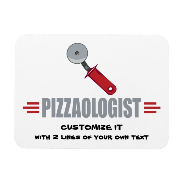 Ímã Engraçado Eu Adoro Pizza (Horizontal)