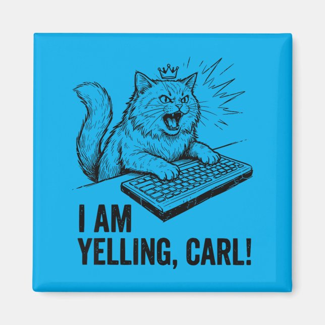 Imã Engraçado Eu Estou Gritando Carl Faça Meme de Gato (Frente)