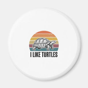 Imã Engraçado Eu Gosto de Tartarugas Camiseta Desenho