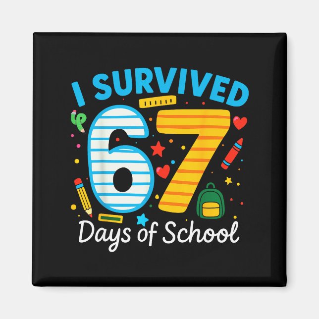 Imã Engraçado Eu Sobrevivi 67 Dias De Professor Aluno (Frente)
