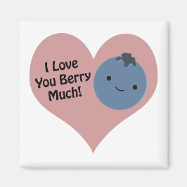 Imã Engraçado Eu Te Amo Muito Bonito Kawaii Blueberry