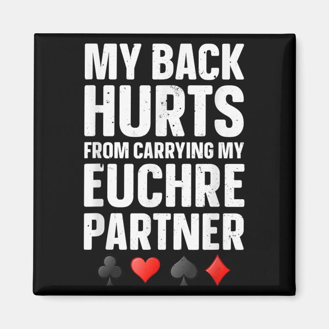 Imã Engraçado Euchre Art Para Homens Mulheres Euchre P (Frente)