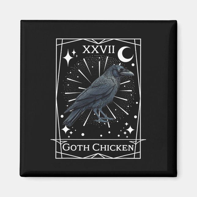 Imã Engraçado Fairycore Tarot Gothic Witchcraft Chicke (Frente)
