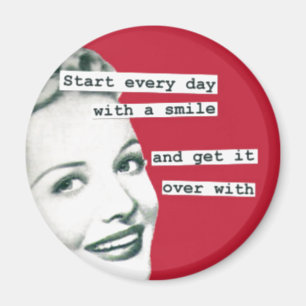 Imã Engraçado Feliz Esposa Retro Magnet