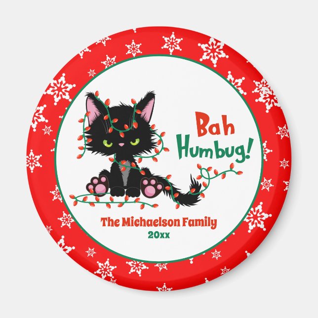 Imã Engraçado Feliz Natal Gato De Grumpy (Frente)