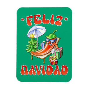 Ímã Engraçado Feliz Navidad, Feliz Natal Feliz Chili