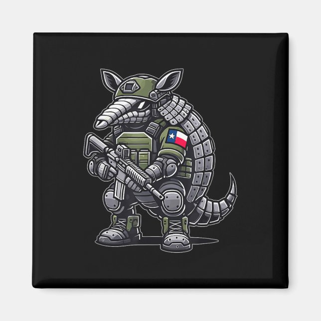 Imã Engraçado furioso madillo A bandeira tática vetera (Frente)