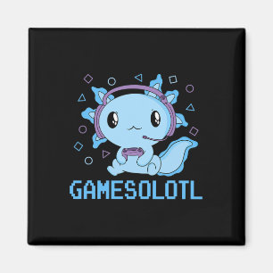 Imã Engraçado Gamesolotl Anime Kawaii Gaming Axolotl V