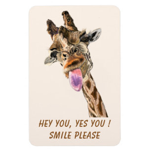 Ímã Engraçado Girafa Magnet - Texto Personalizado