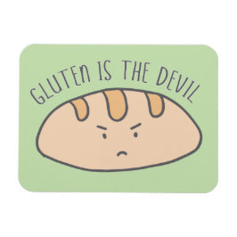 Ímã Engraçado Gluten é o Diabo Gluten Livre
