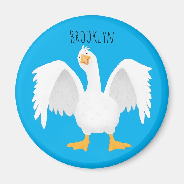 Imã Engraçado ilustração curiosa de desenho animado de (Frente)