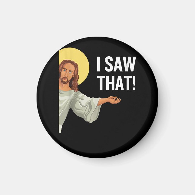 Imã Engraçado Jesus Meme Eu Vi Que Christian Cote Deus (Frente)