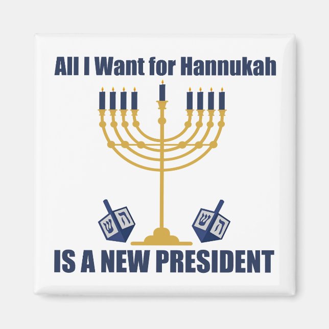 Imã Engraçado Judeu Anti-Trump Político Hanukkah (Frente)