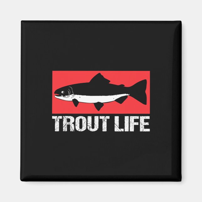 Imã Engraçado Lago Trout Pescadores Pescar Truta Vida (Frente)