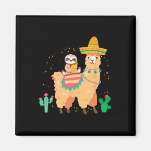 Imã Engraçado Lama E Lama Com Taco E S Mexicanos