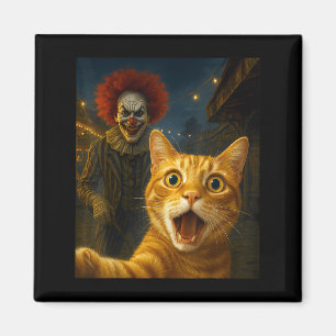 Imã Engraçado Laranja Tabby Cat Selfie Clowe Soky Ca