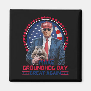 Imã Engraçado, Legal Trump Groundhog Torna o Dia do Gr