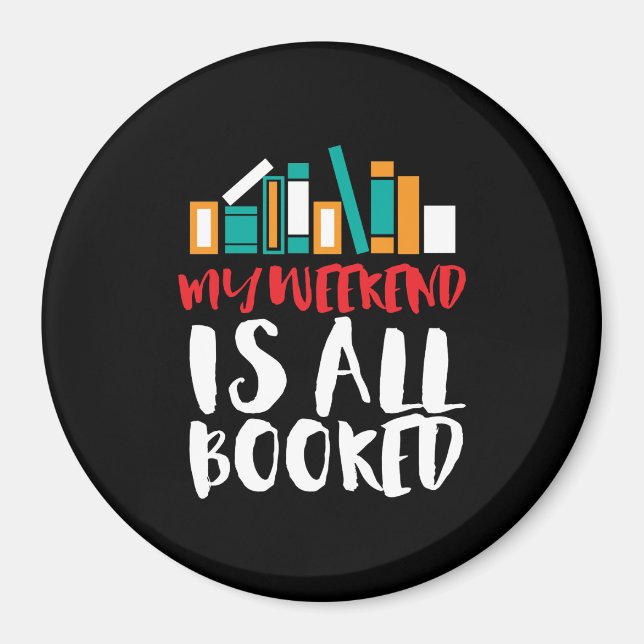 Imã Engraçado Ler Bookworms Meu Fim De Semana Está Tud (Frente)