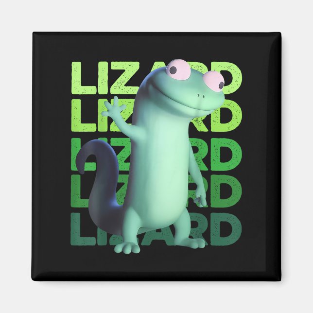 Imã Engraçado Lizard Meme Animal Men (Frente)