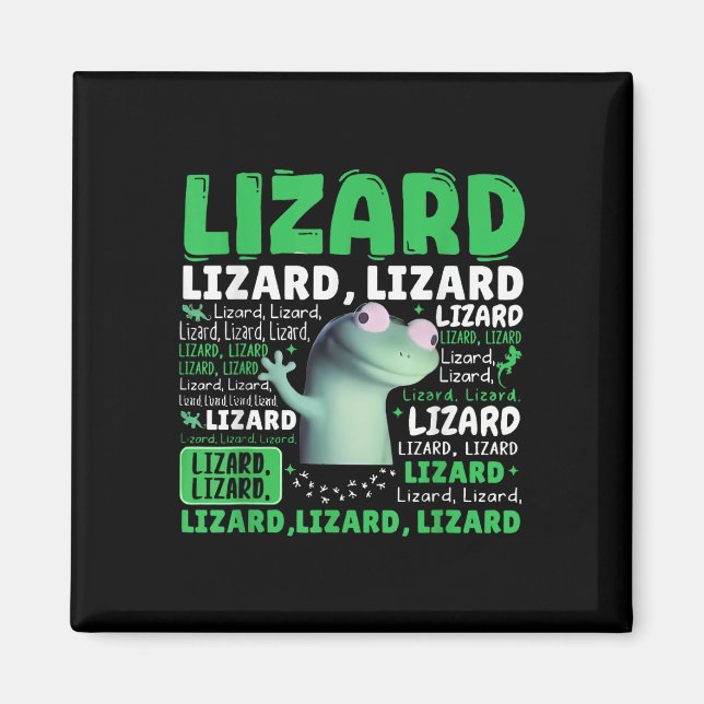 Imã Engraçado Lizard Meme Animal Men _1 (Frente)