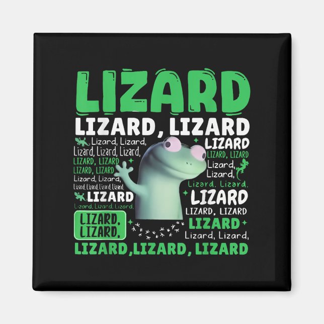 Imã Engraçado Lizard Meme Animal Men _1 (Frente)