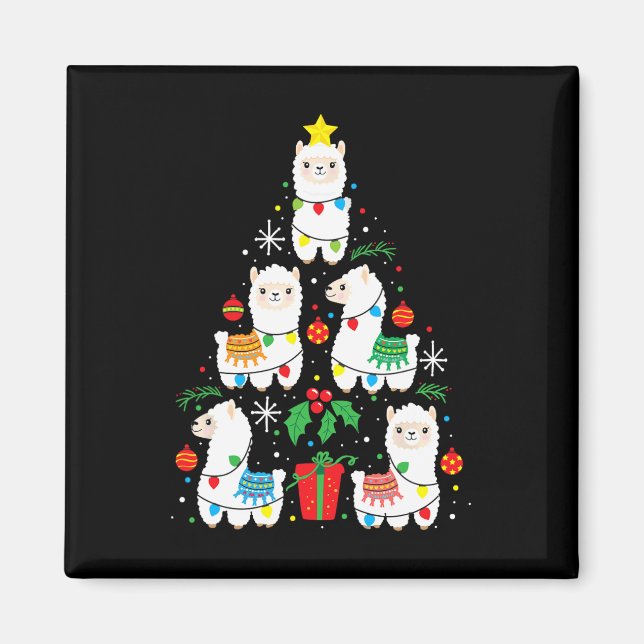 Imã Engraçado Llama Natal Ornament Decor Gift Wom (Frente)