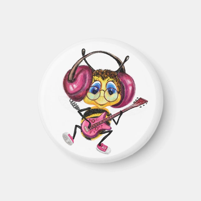 Imã Engraçado Magnet com Abelha-Tambor (Frente)