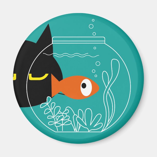 Imã Engraçado, Magneta Gato. Decoração de Formatos Red (Frente)