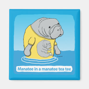 Imã Engraçado Manateado em Tea Tee