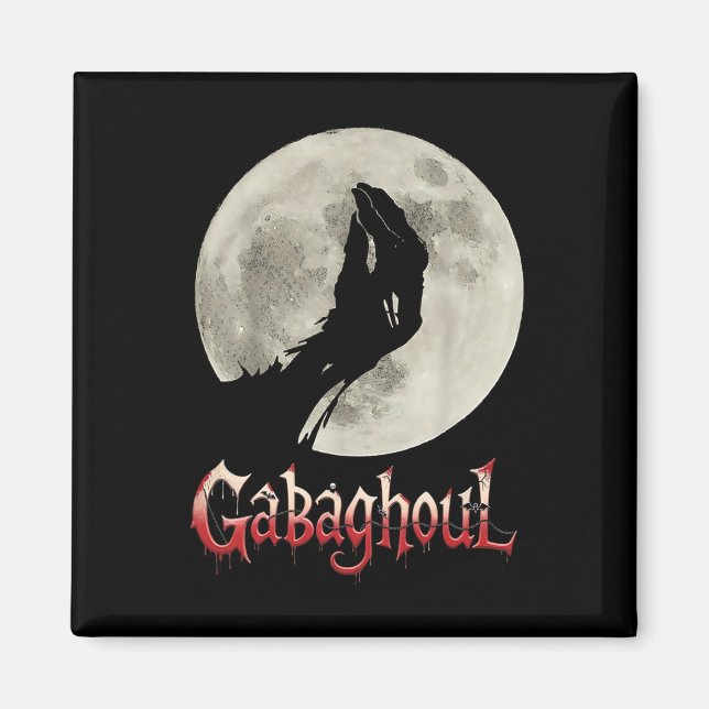 Imã Engraçado Mão Lua Gabagool Halloween (Frente)