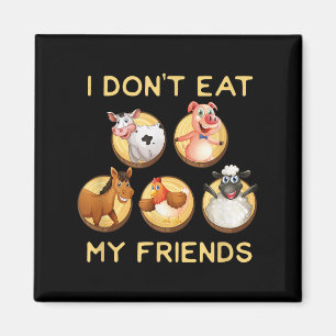 Imã Engraçado, não como meus amigos Vegan Vegetarian