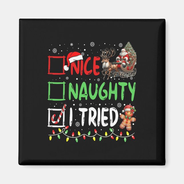 Imã Engraçado Natal Bastante, Eu Tentei Natal Feriado (Frente)