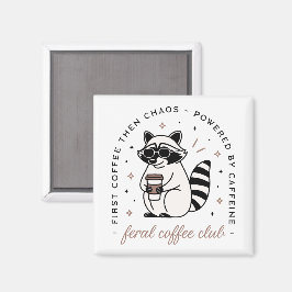 Imã Engraçado no clube de amante de café Raccoon