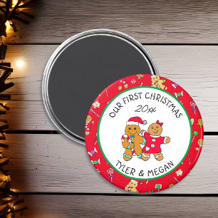Imã Engraçado nosso primeiro Natal com o Homem Gingerp
