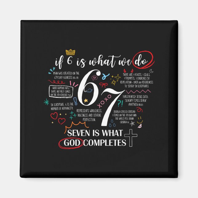 Imã Engraçado O Que Deus Completa 6 7 Meme Jesus Crist (Frente)