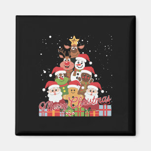 Imã Engraçado Papais noeis de Natal Gingerpão Snowman 