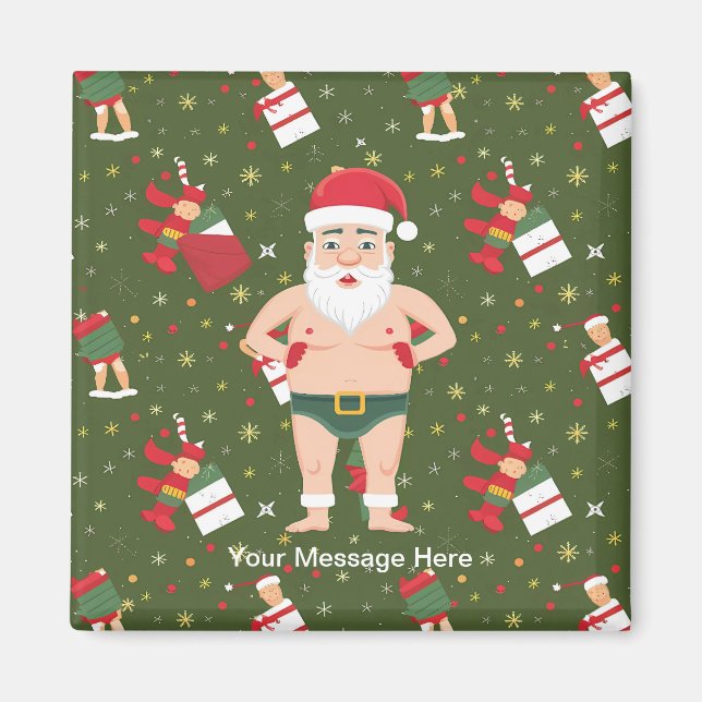 Imã Engraçado Papais noeis Sujos de Natal Cups (Frente)