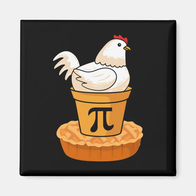 Imã Engraçado Pi Day - Pizza de Pote de frango - Matem (Frente)