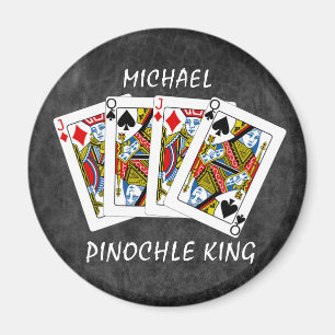 Imã Engraçado Pinochle King em preto