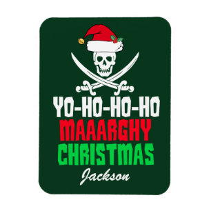 Ímã Engraçado Pirata Natal Pun Yo Ho Ho Ho
