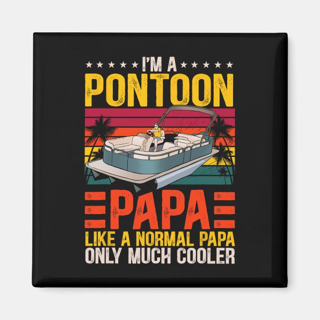 Imã Engraçado Pontoon Papa Como Um Barco Normal (Frente)