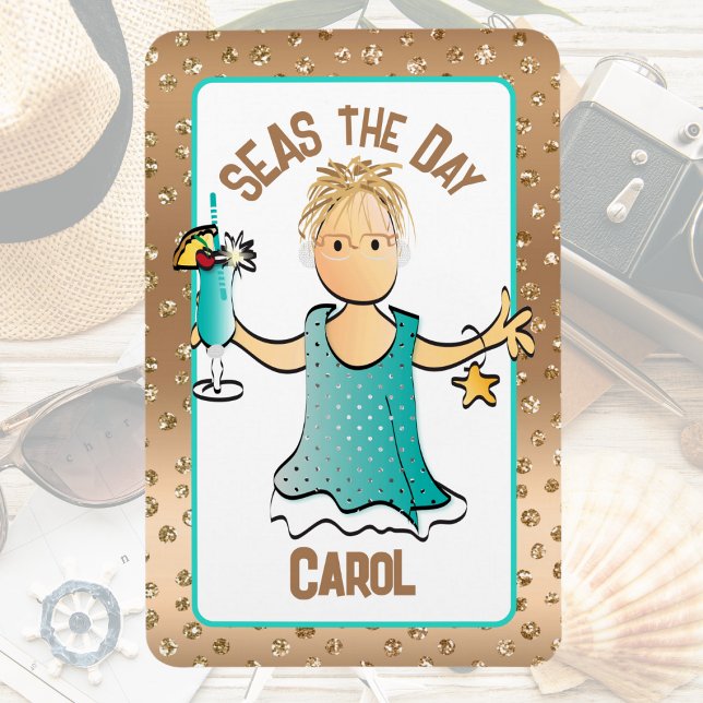 Ímã Engraçado Portas do Navio Cruise, no Rosa do Dia D (Criador carregado)