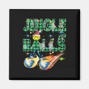 Imã Engraçado Primeiro Natal Como Pai Jingle Voleibol