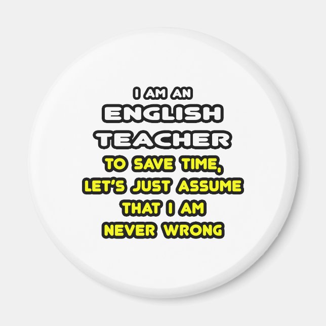 Imã Engraçado professor inglês T-Shirts e presentes (Frente)