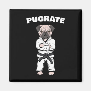 Imã Engraçado Pug Karate Black Belt Amor Arte Marcial