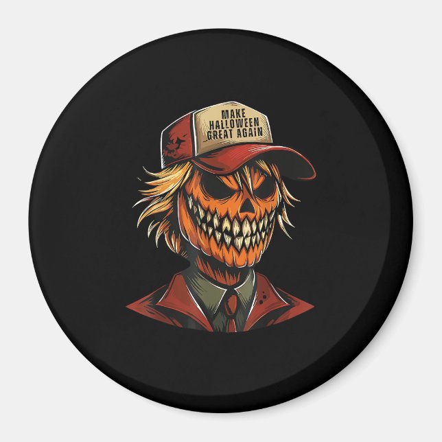 Imã Engraçado Pumpkin Pumpkin Skeleton Torna o Hallowe (Frente)