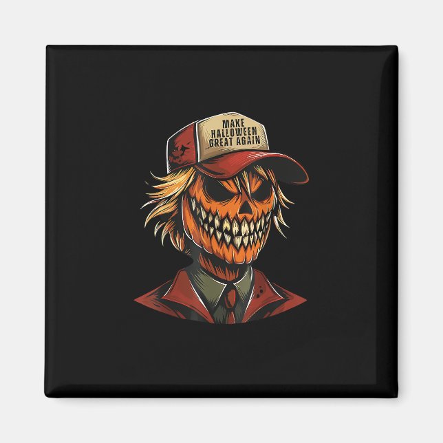 Imã Engraçado Pumpkin Pumpkin Skeleton Torna o Hallowe (Frente)